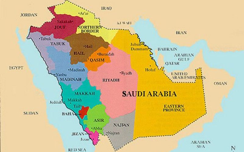 Vị trí Ả Rập Xê Út trên bản đồ thế giới